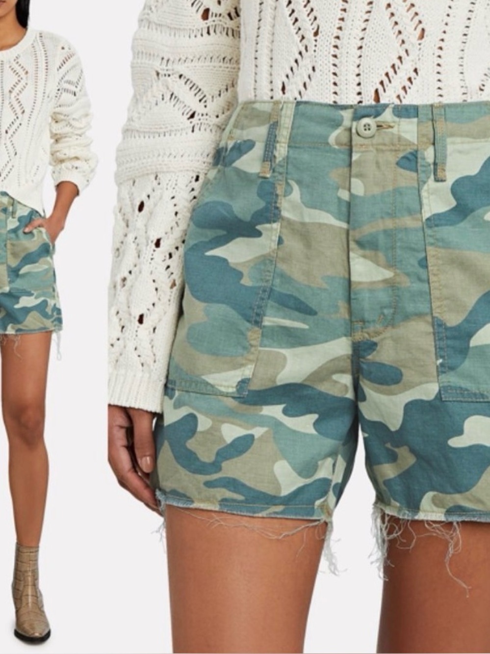 Mother The Shaker Chop Camouflage Shorts